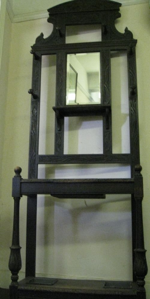 carved oak hall stand