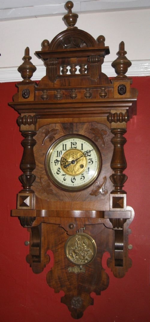 walnut wall clock by gustav becker