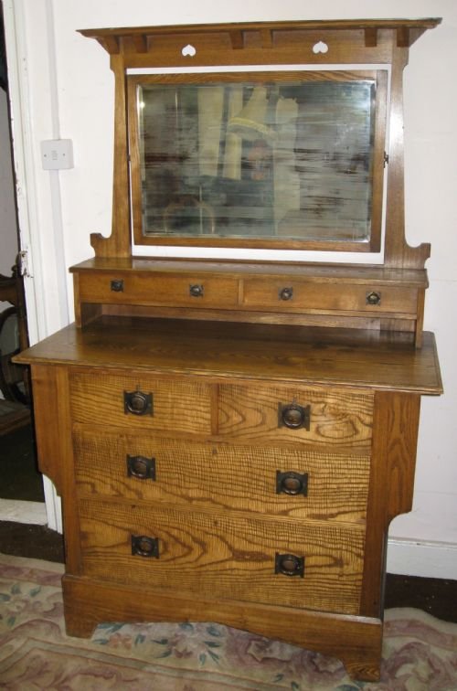 oak arts crafts dressing table