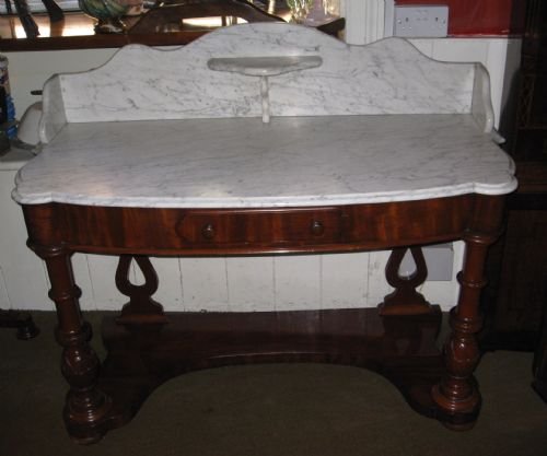 victorian mahogany washstand with marble top