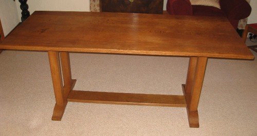 heals oak arts crafts dining table 6 chairs