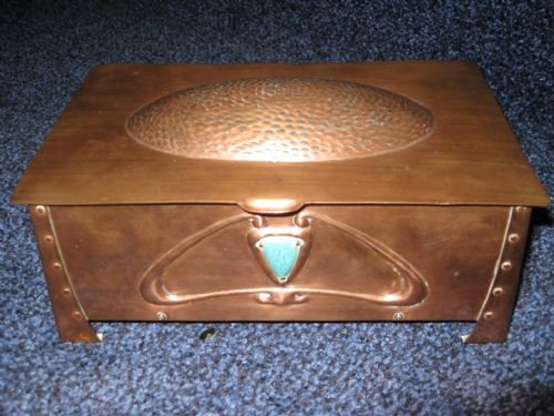 art nouveau copper box