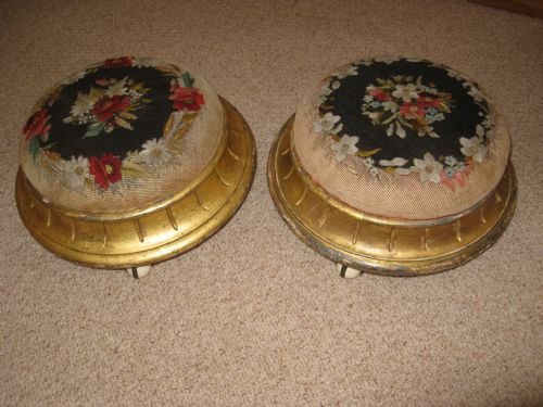 pair of victorian foot stools