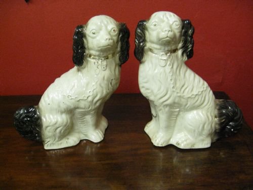 pair of staffordshire spaniel wally dogs
