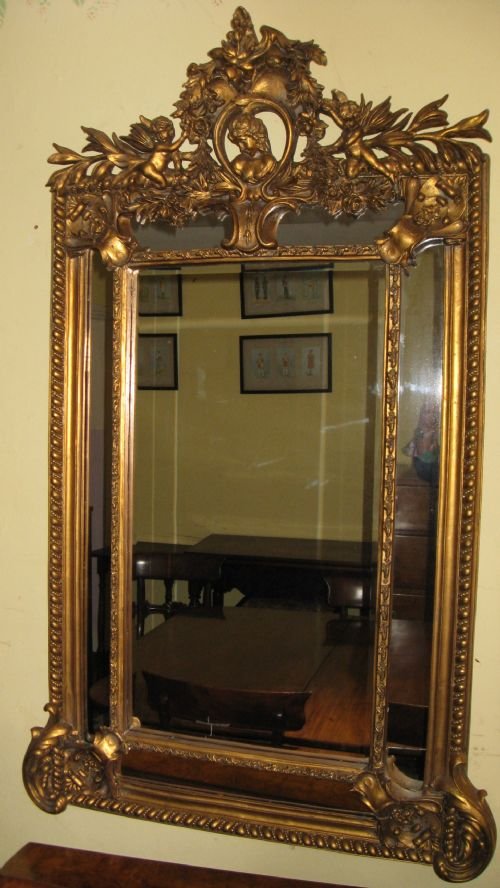 large gilt rococo style mirror