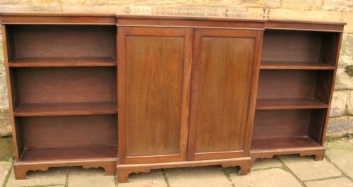 large mahogany breakfront bookcase