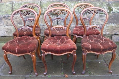 set of six rosewood dining chairs