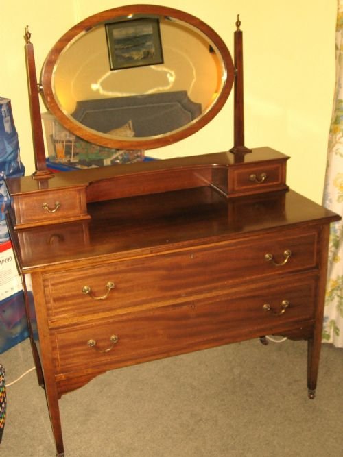 inlaid mahogany dressing table