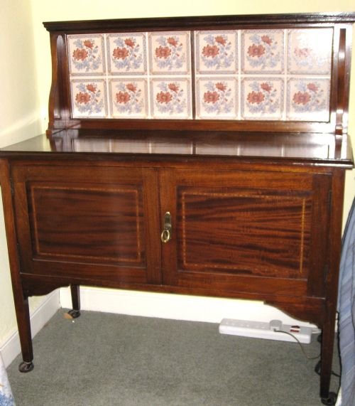 inlaid mahogany washstand