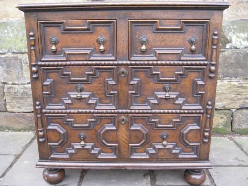 jacobean oak chest of drawers