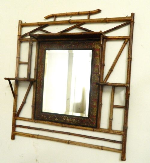 bamboo overmantel mirror