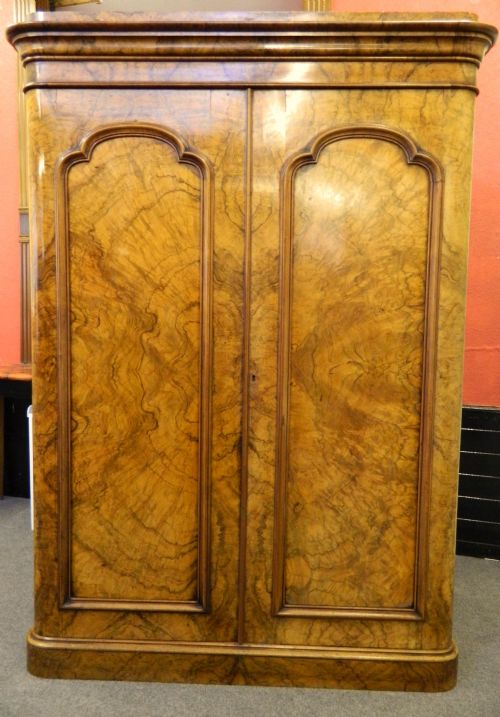 large victorian walnut wardrobe