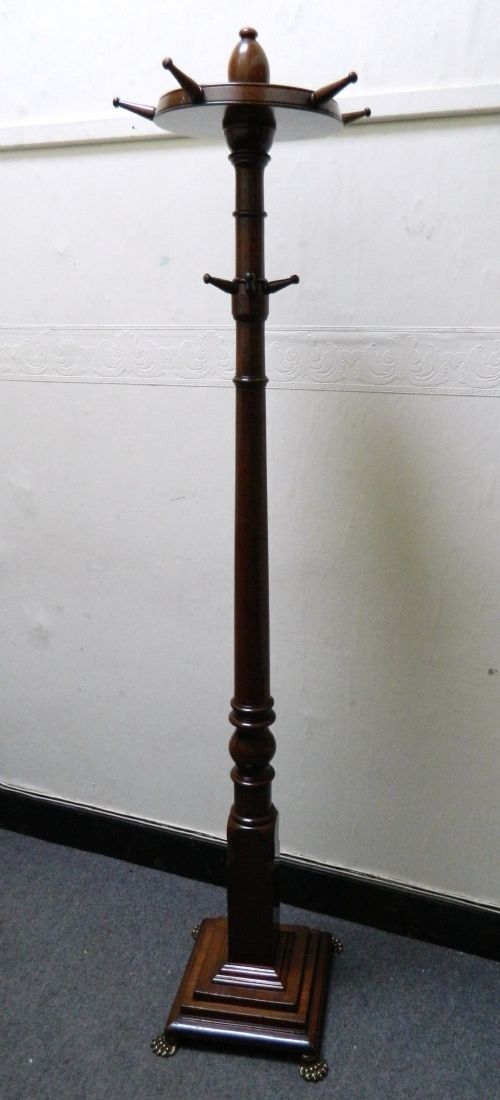 mahogany revolving hat coat stand