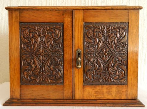 oak arts crafts smokers cabinet