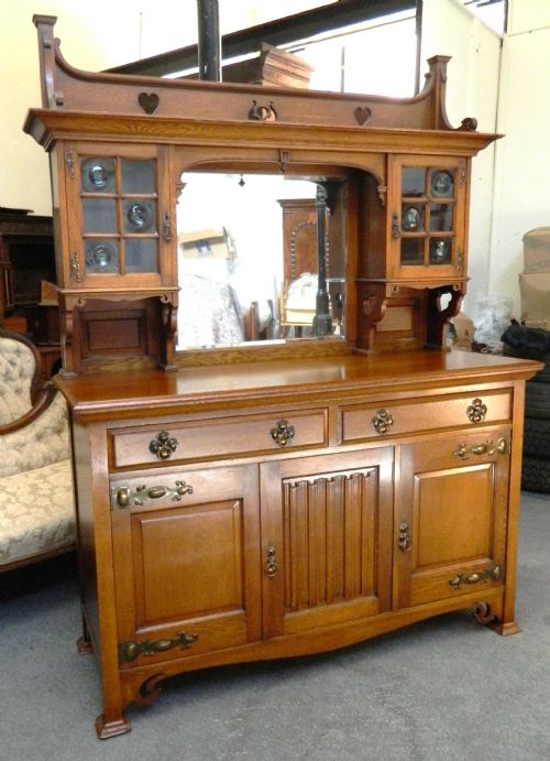 arts crafts oak sideboard