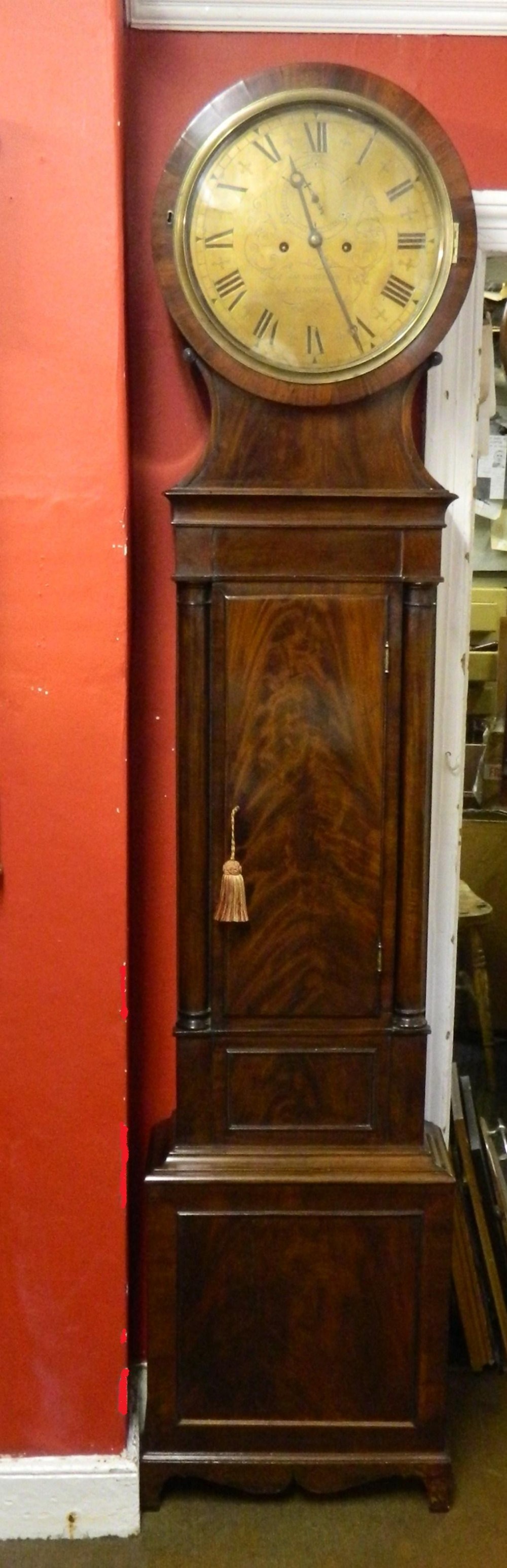 Scottish Drumhead 8 Day Grandfather Clock 242001 www.atheyantiques.co.uk