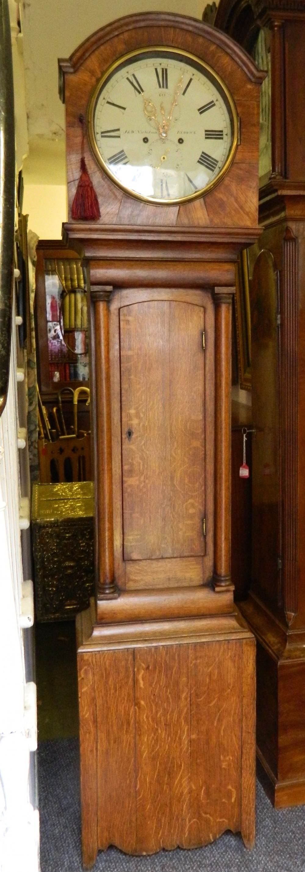 oak 8 day grandfather clock