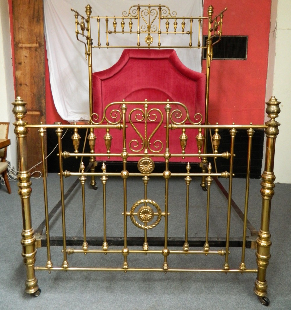 brass half tester bed