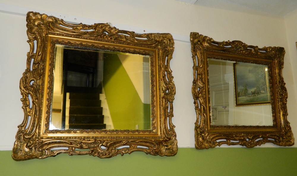 pair of 19th century gilt wall mirrors