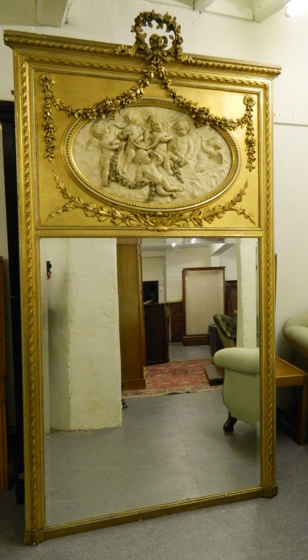 very large gilt wall mirror