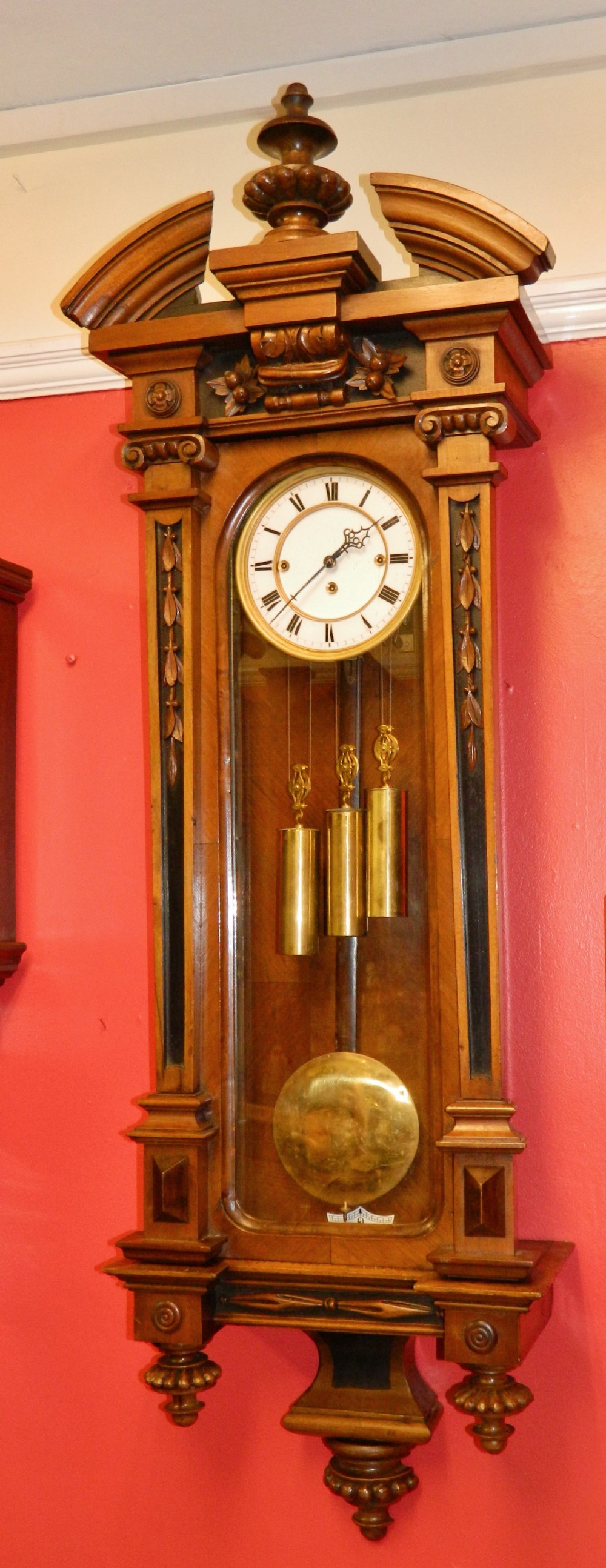 triple weight vienna wall clock