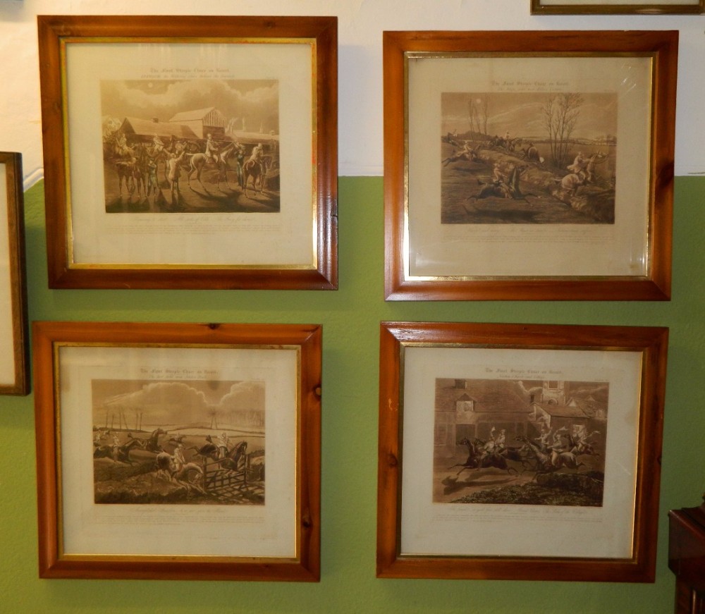 set of engravings the first steeple chase on record