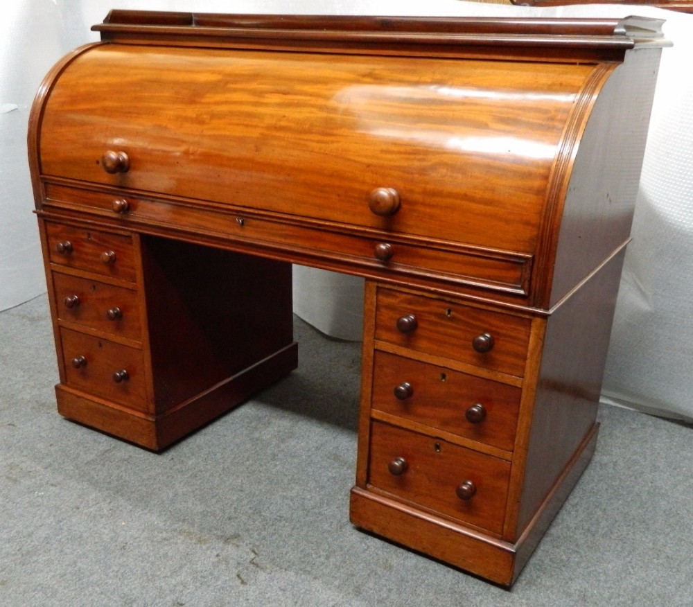 mahogany cylinder desk roll top desk