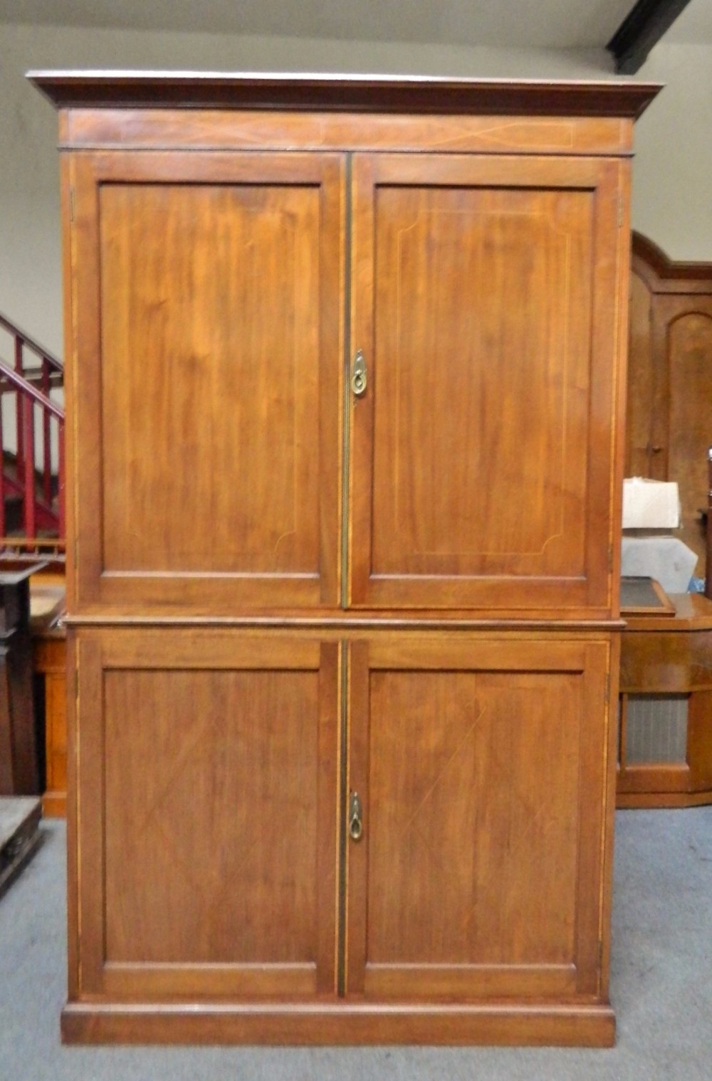 mahogany linen press