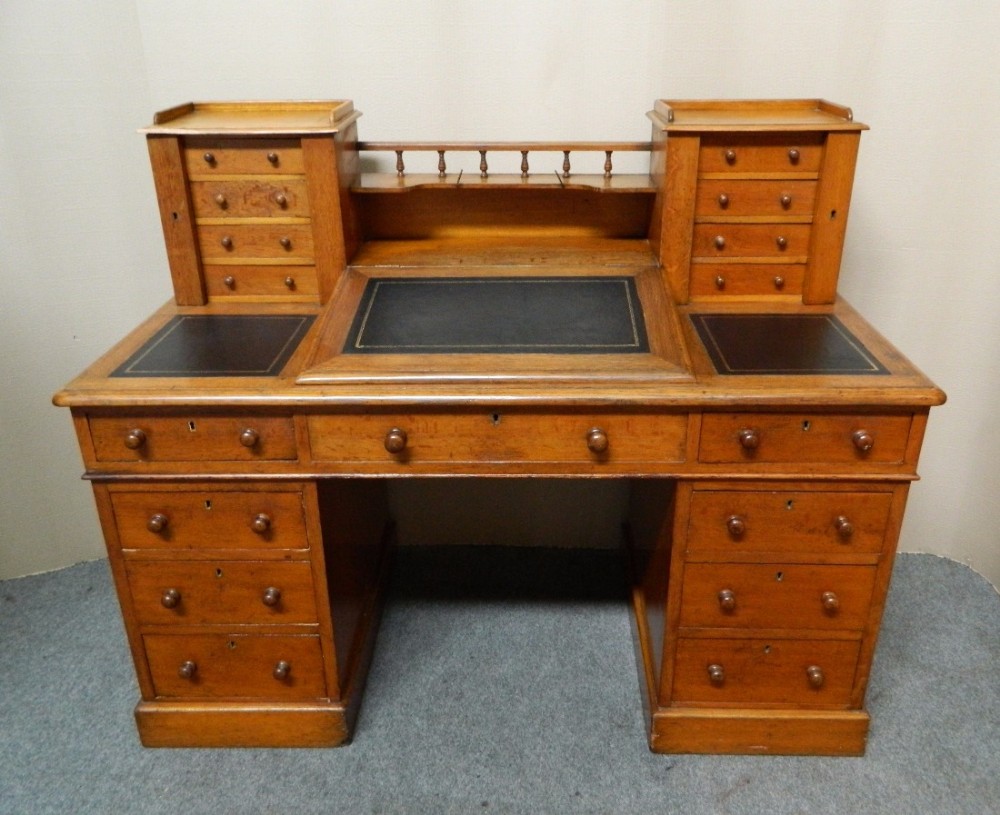 victorian oak dickens style desk