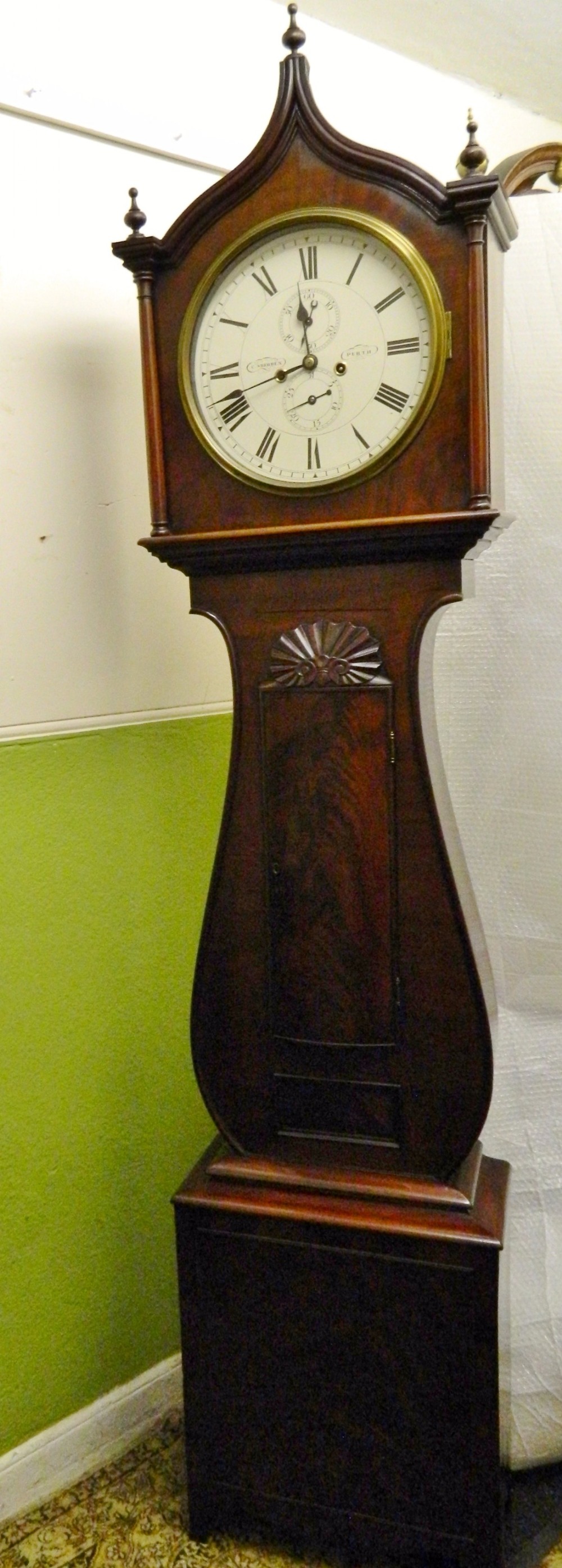 scottish mahogany grandfather clock