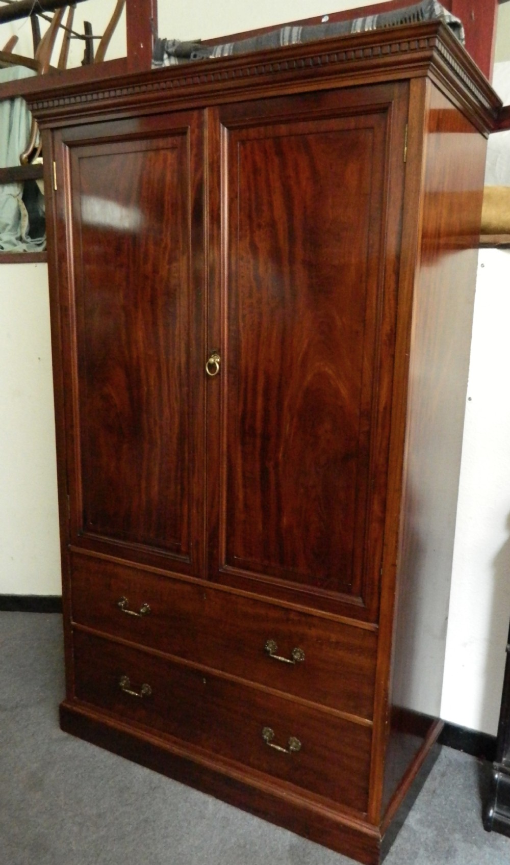 mahogany linen press