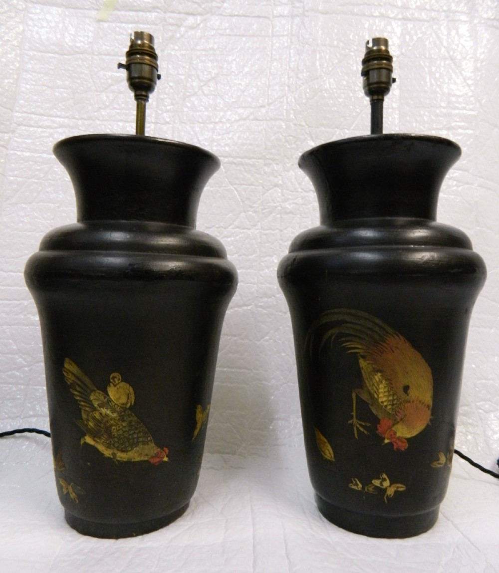 large pair of japanese lamps