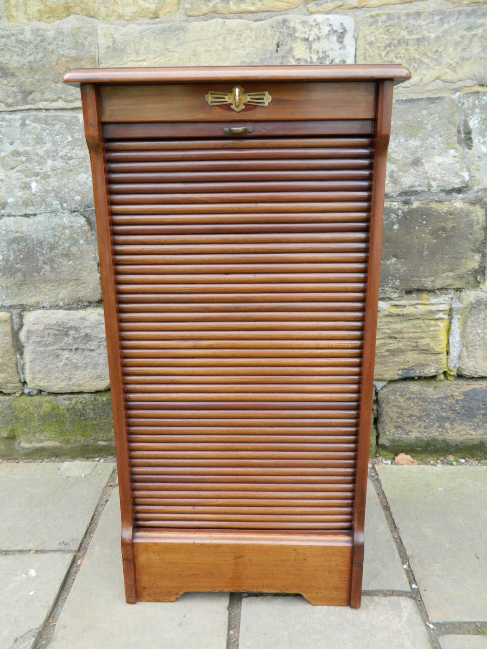 mahogany tambour front filing cabinet