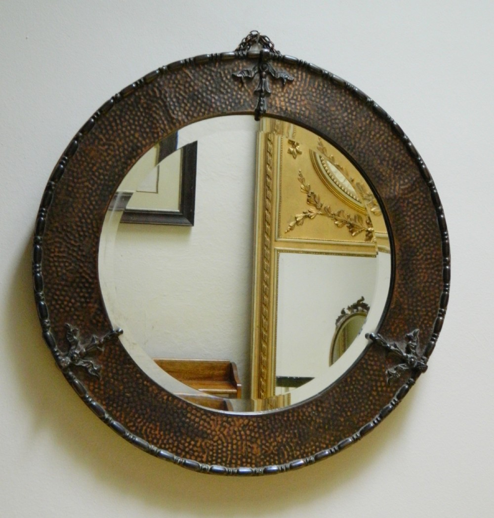 arts crafts copper wall mirror