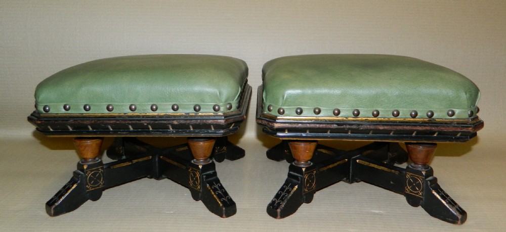 pair of aesthetic foot stools in the manner of lamb of manchester