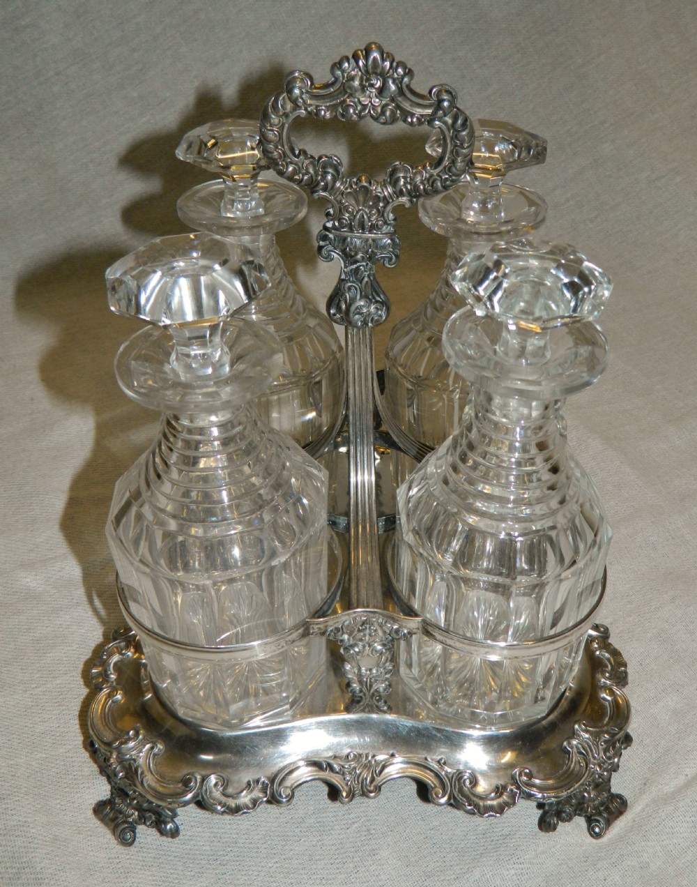 silver plate decanter stand