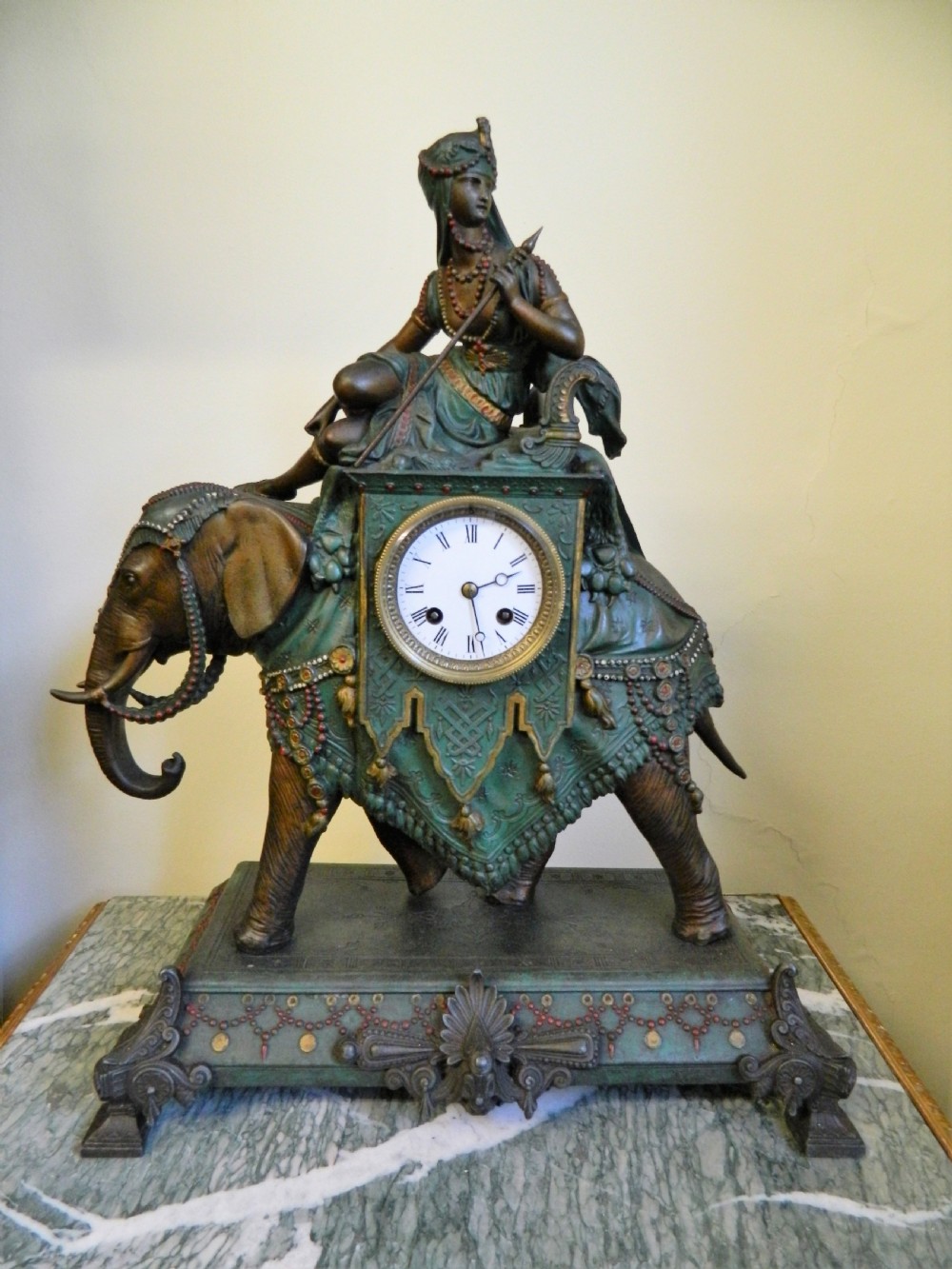large french elephant clock