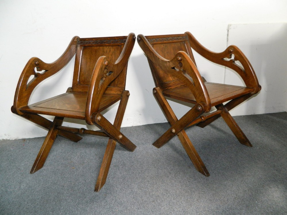 pair of oak glastonbury chairs hall chairs