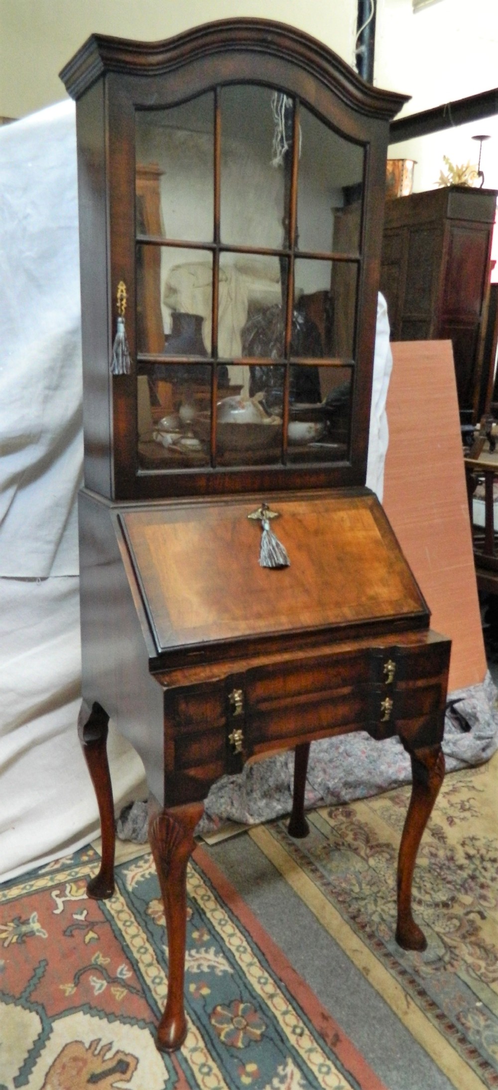 walnut bureau bookcase