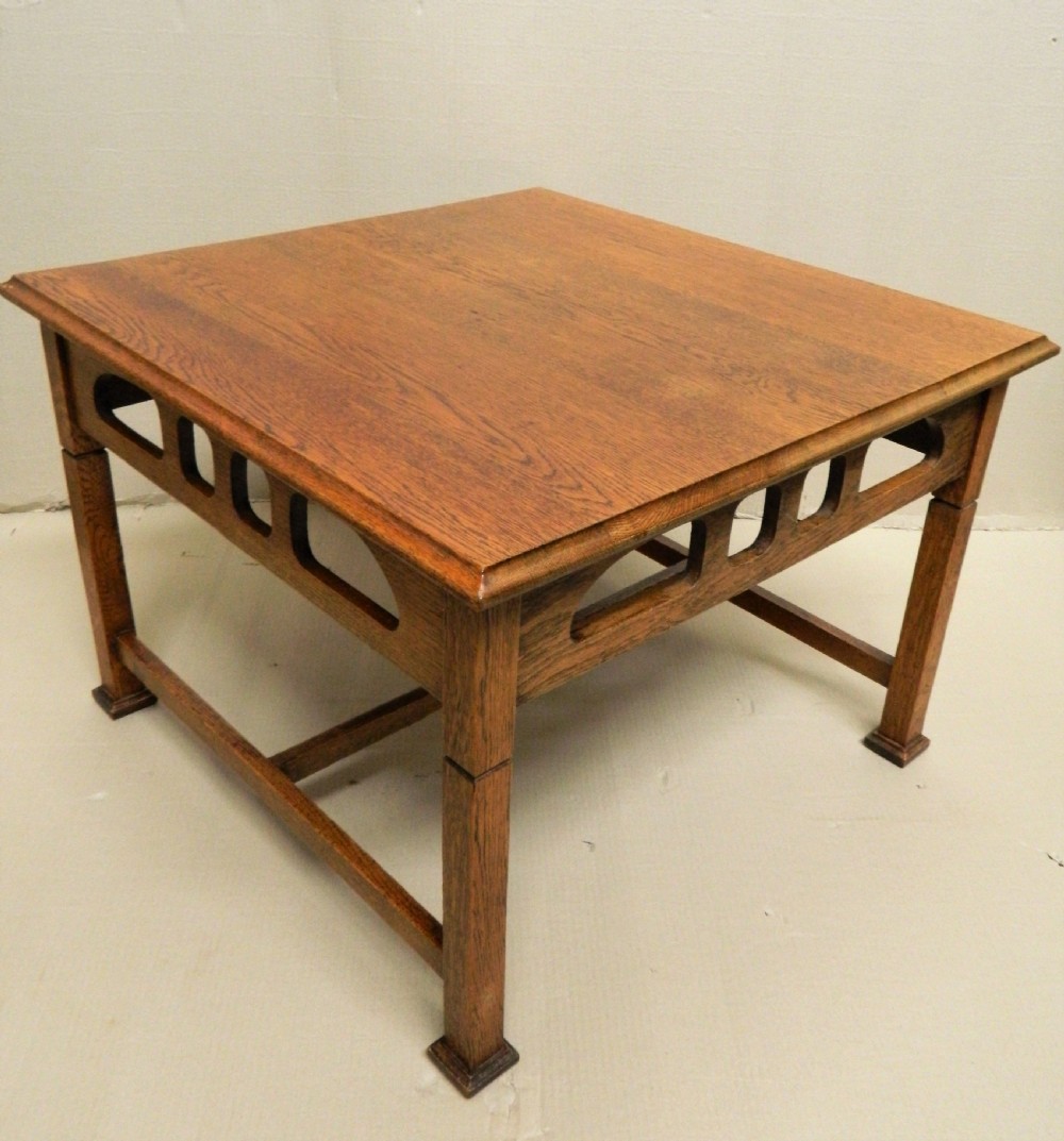arts crafts oak coffee table
