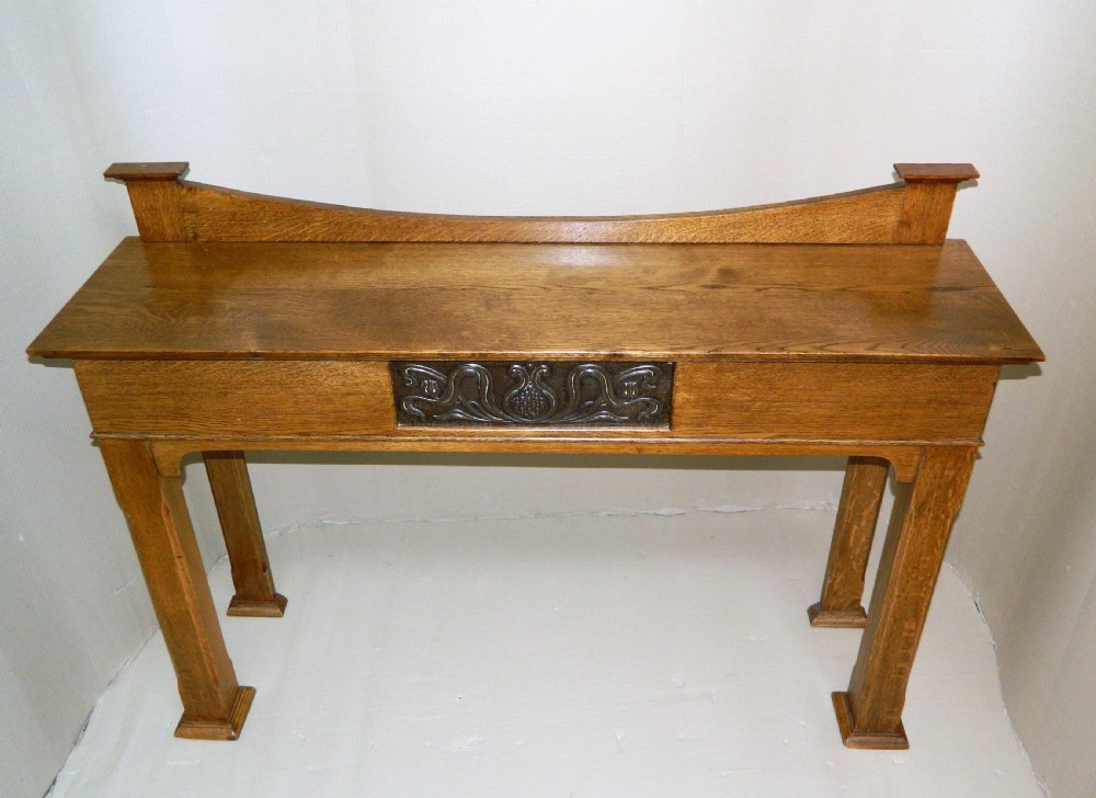 arts crafts oak console table