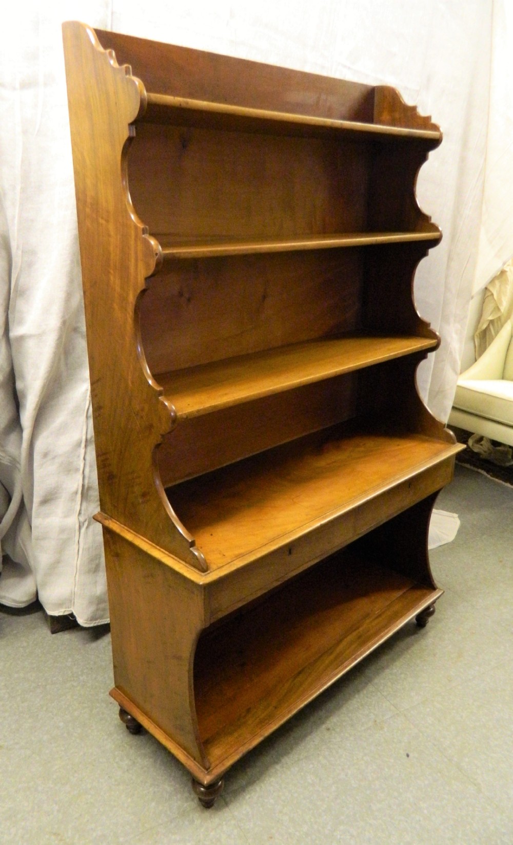 mahogany waterfall bookcase