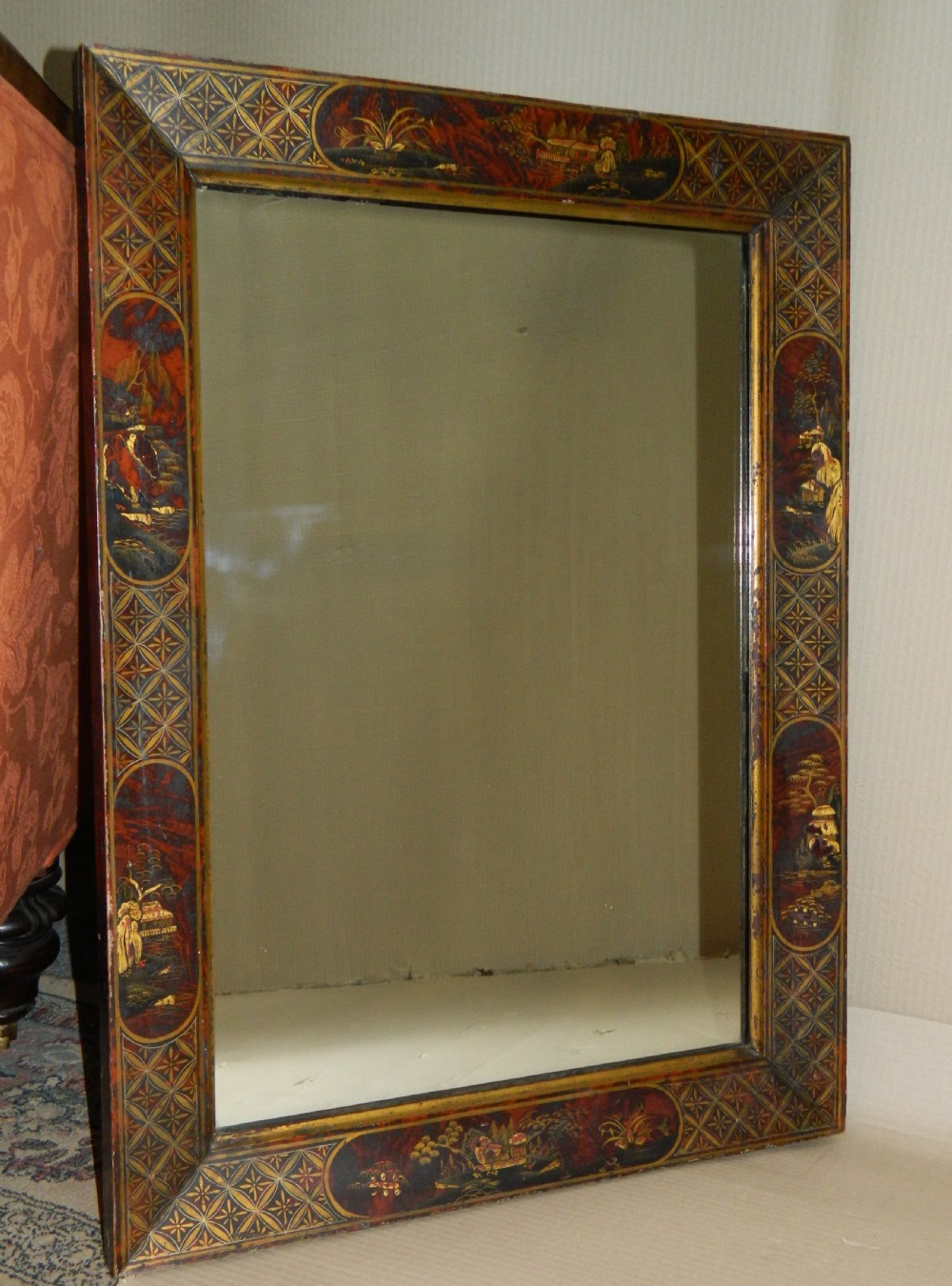 large chinoiserie wall mirror