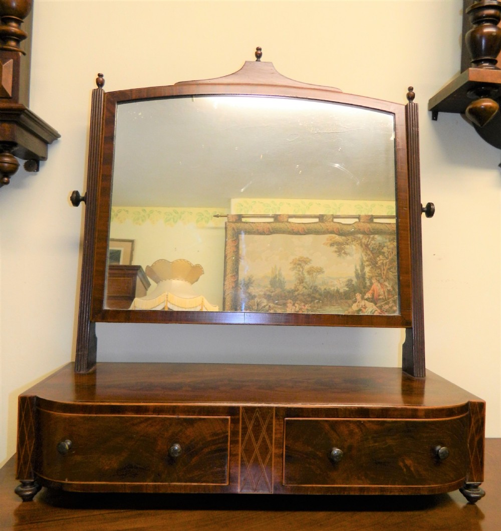 inlaid mahogany toilet mirror