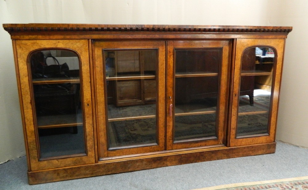 large walnut bookcase