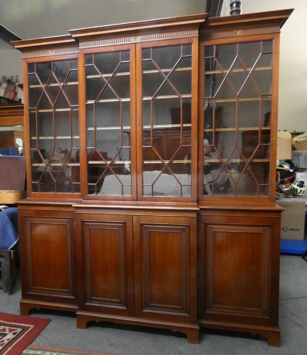 mahogany breakfront bookcase jt scott edinburgh