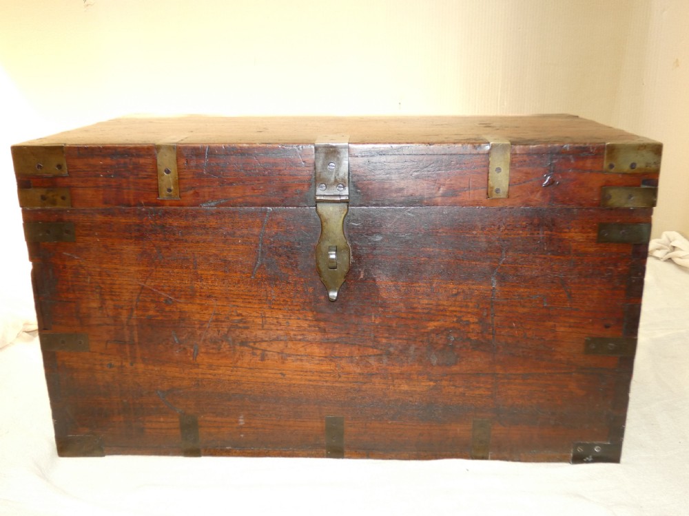 brass bound military trunk