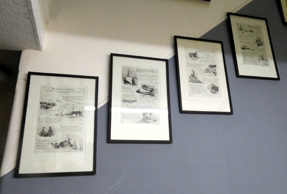set of 4 naval etchings rowland langmaid