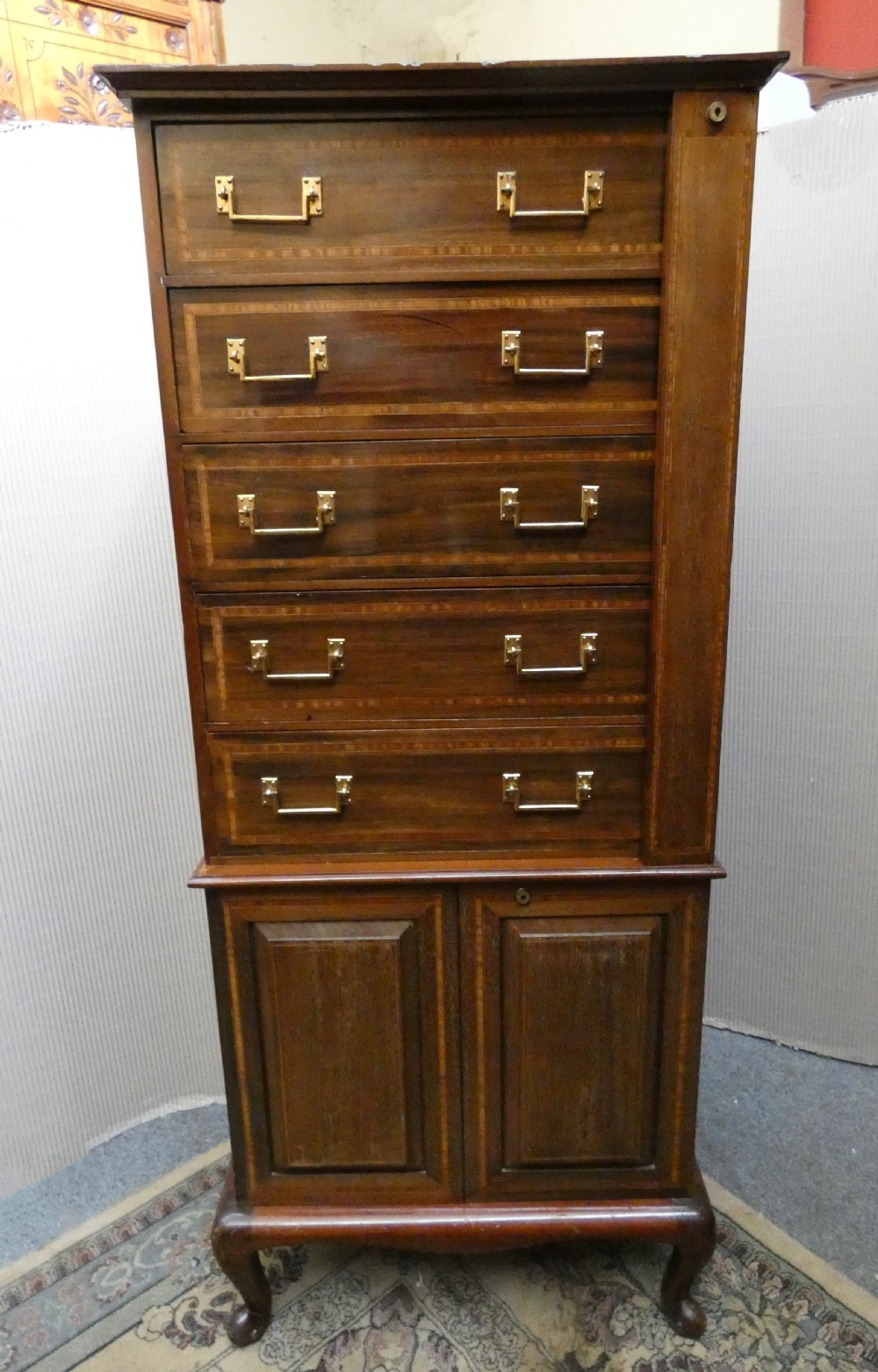 mahogany collectors cabinet