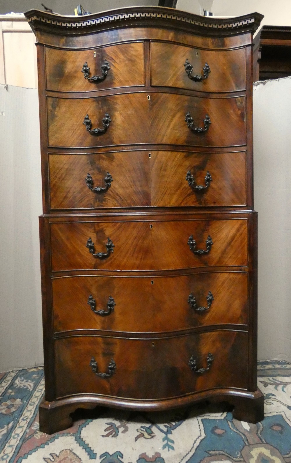 mahogany tallboy chest on chest